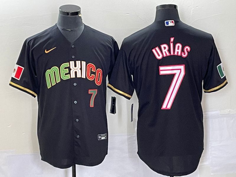 Men 2023 World Cub Mexico #7 Urias Black pink Nike MLB Jersey22